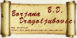 Borjana Dragoljubović vizit kartica
